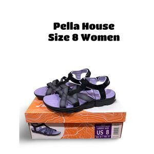 Jsport Kaia Women's Black Strap Sandal Black Purple Size 8